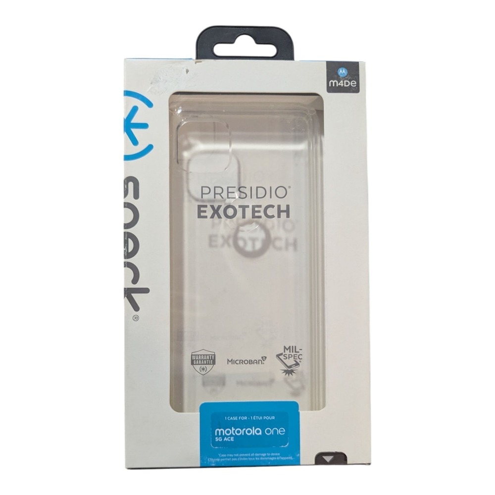 E7. Speck Presidio Exotech Series Case for Motorola‎ One 5G Ace - Clear